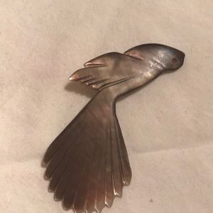 Vintage Mother of Pearl Bird Brooch